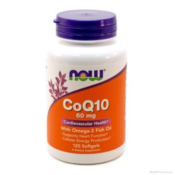 Коензим Q10 60 мг + Омега 3 х 30 меки капсули Now Foods | Coenzyme Q10 + Omega