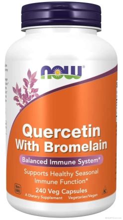 Кверцетин с бромелаин х 240 капсули Now Foods | Quercetin + Bromelain