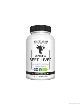 Телешки черен дроб БИО х 180 капсули Nordic Kings | Beef Liver