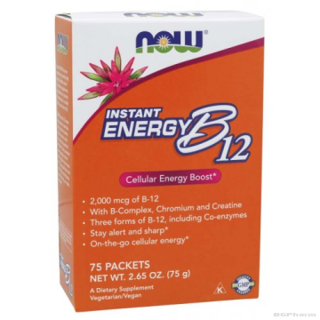 Instant Energy Витамин Б12 х 75 сашета Now Foods | Vitamin B-12