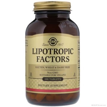 ЛИПОТРОПНИ ФАКТОРИ х 100 таблетки СОЛГАР | LIPOTROPIC FACTORS SOLGAR 