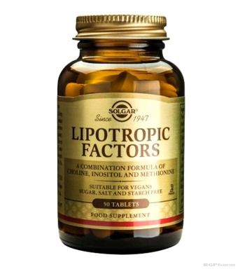 ЛИПОТРОПНИ ФАКТОРИ х 50 таблетки СОЛГАР | LIPOTROPIC FACTORS SOLGAR