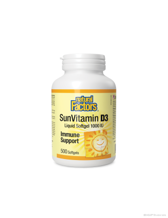 Витамин Д3 1000IU х 500 меки капсули Natural Factors | Vitamin D3
