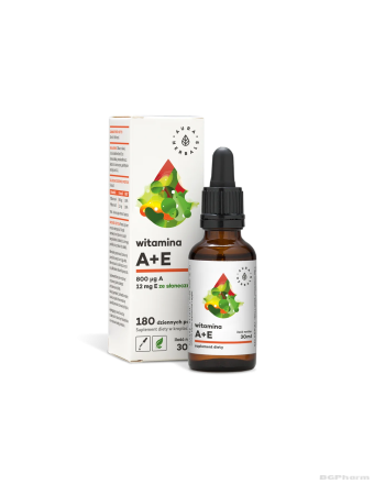 Витамин А (800 μg) + Е (12 mg) х 30мл капки Aura Herbals (имунитет, коса, кожа, нокти)