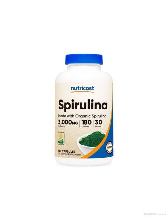 Спирулина екстракт 500 мг х 180 капсули Nutricost | Spirulina
