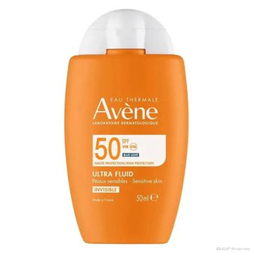 Авен СЪН Слънцезащитен невидим ултра флуид за лице SPF50+ 50 мл | Avene Sun