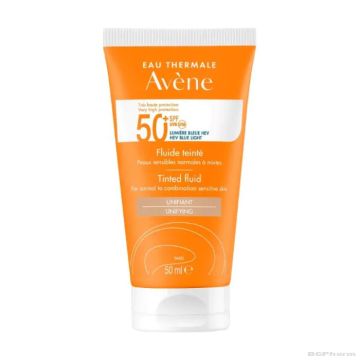 Авен СЪН SPF50+ Слънцезащитен тониран флуид за лице 50 мл | Avene Sun