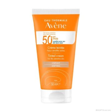 Авен СЪН SPF50+ Слънцезащитен тониран крем за лице 50 мл | Avene Sun