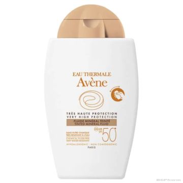 Авен СЪН SPF50+  Слънцезащитен минерален тониран флуид за лице 40 мл | Avene Sun Mineral
