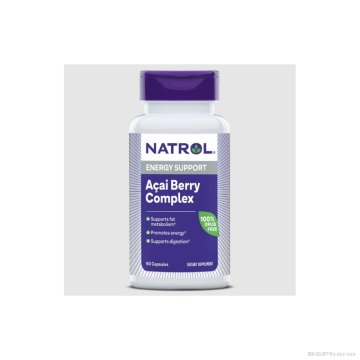 Натрол Акай бери КОМПЛЕКС Фет Бърнър за отслабване х 60 капсули | Natrol AcaiBerry Complex