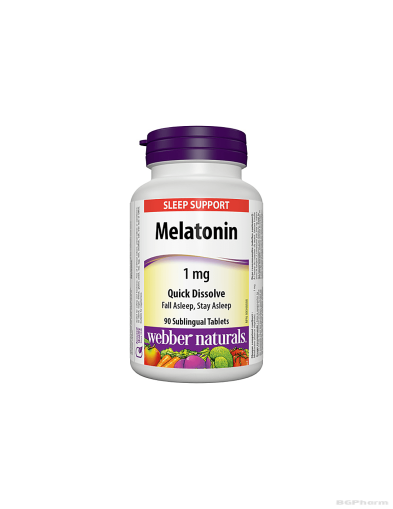 Мелатонин 1мг х 90 сублингвални таблетки Webber Naturals | Melatonin