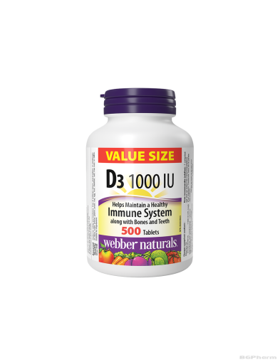 Витамин Д3 1000IU х 500 таблетки Webber Naturals | Vitamin D3