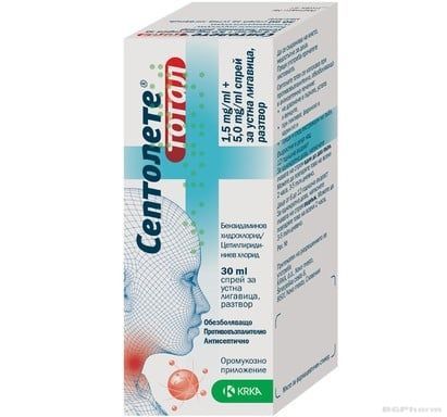 СЕПТОЛЕТЕ ТОТАЛ Спрей за гърло х 30мл KRKA | SEPTOLETE TOTAL