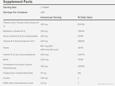 Витамин Б100 Комплекс х 100 таблетки с удължено освобождаване Now Foods | Vitamin B-100