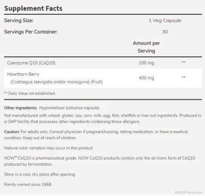 Коензим Q10 100 мг х 30 капсули Now Foods | Coenzyme Q10