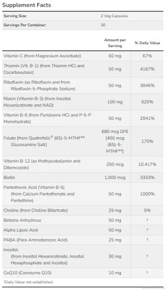 Коензим Q10 + Б-Комплекс и Витамин Ц х 100 капсули Now Foods | Coenzyme B-Complex
