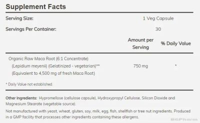 Мака екстракт 750 мг х 30 капсули Now Foods | Maca Concentrate 6:1