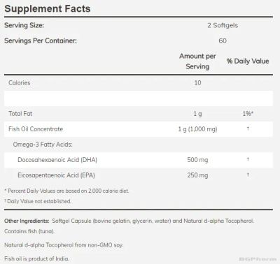Омега 3 Рибено Масло DHA 250 мг х 120 меки капсули Now Foods | Omega-3 DHA