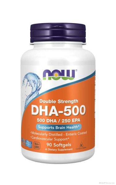 Омега 3 Рибено Масло DHA 500 мг х 90 меки капсули Now Foods | Omega-3 DHA