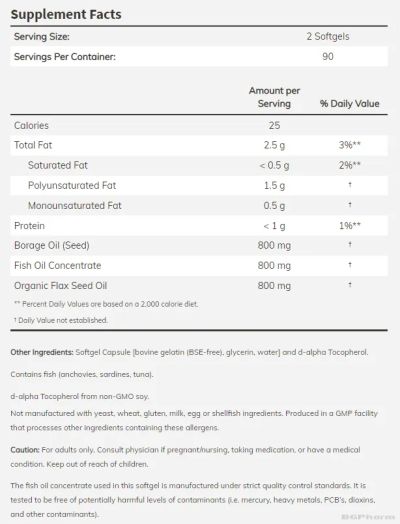 Супер Омега 3-6-9 1200 мг х 90 меки капсули Now Foods | Super Omega 3-6-9