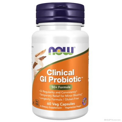 Пробиотик за възрастни 50+ г х 60 капсули Now Foods | Clinical Gi Probiotic