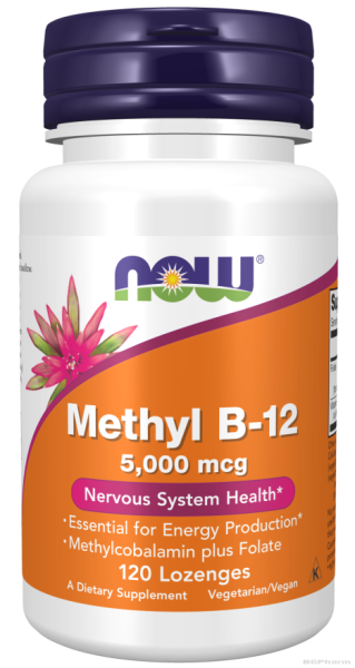 Метил Б-12 Метилкобаламин 5000 мкг х 120 дражета Now Foods | Methyl B-12