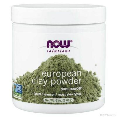 Глина на прах европейска за козметични цели х 170 гр Now Foods 