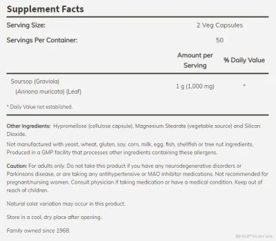 Гравиола 500 мг х 100 капсули Now Foods | Graviola