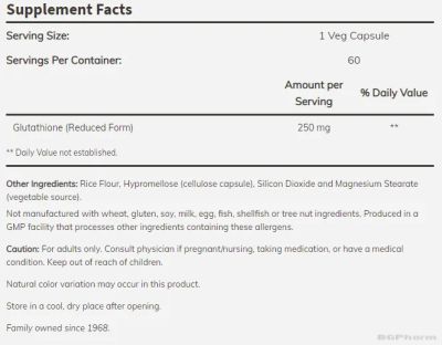 Л-Глутатион 250 мг х 60 капсули Now Foods | Glutathione