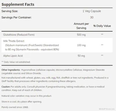 Л-Глутатион 500 мг х 60 капсули Now Foods | Glutathione