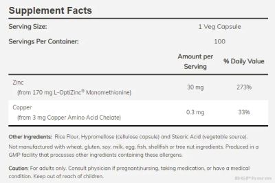 Л-Опти Цинк 30 мг х 100 капсули Now Foods | L-OptiZinc
