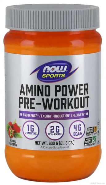 Amino Pre-Work Out Аминокиселини за преди тренировка 600 гр Now Foods Sports
