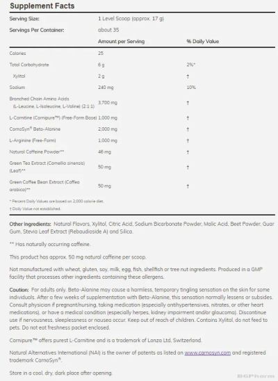 Amino Pre-Work Out Аминокиселини за преди тренировка 600 гр Now Foods Sports