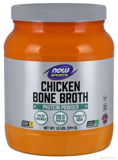 Пилешки костен бульон на прах 544 гр Now Foods | Chicken Bone Broth