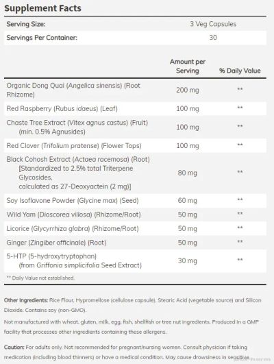 Menopause Support Хранителна добавка за жени при менопауза х 90 капсули Now Foods