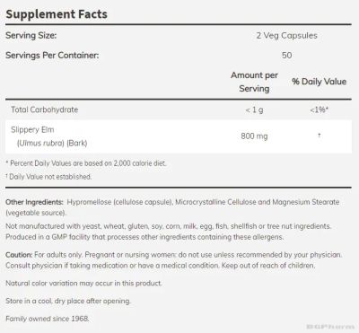 Хлъзгав Бряст 400 мг х 100 капсули Now Foods | Slippery Elm
