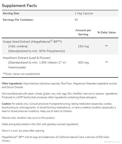 BLOOD PRESSURE HEALTH Формула за кръвно налягане х 90 капсули Now Foods