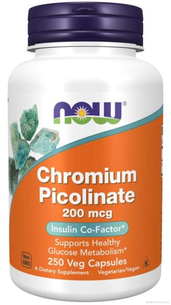 Хром пиколинат 200 мкг х 250 капсули Now Foods | Chromium Picolinate