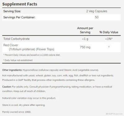Червена Детелина 375 мг х 100 капсули Now Foods | Red Clover