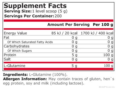 100% Чист Глутамин х 1000 гр Pure Nutrition | Glutamine