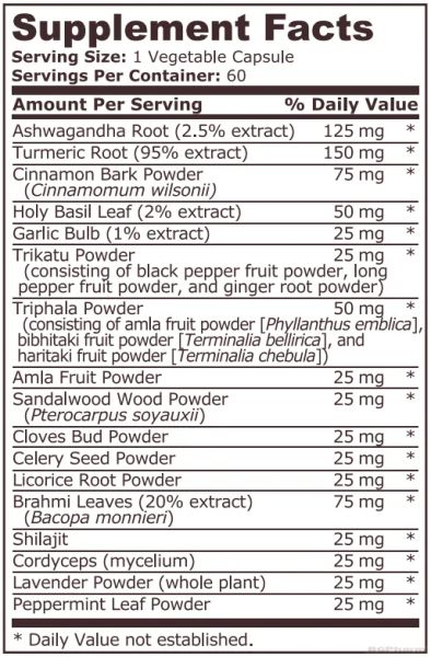 Аюрведичен Билков Комплекс х 60 капсули Pure Nutrition | Ayurvedic Complex