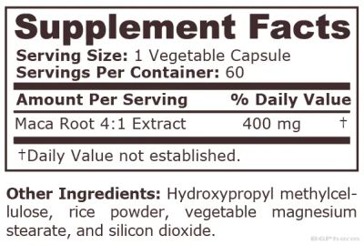 Мака екстракт 400 мг х 60 капсули Pure Nutrition | Maca Extract