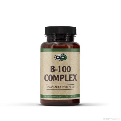 Витамин Б Комплекс с удължено освобождаване 50 таблетки Pure Nutrition | Vitamin B100 Complex