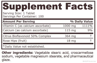Витамин Ц 1000 мг Буфериран х 100 таблетки Pure Nutrition | Vitamin C Buffered