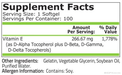 Витамин Е 400 IU х 100 меки капсули Pure Nutrition | Vitamin E