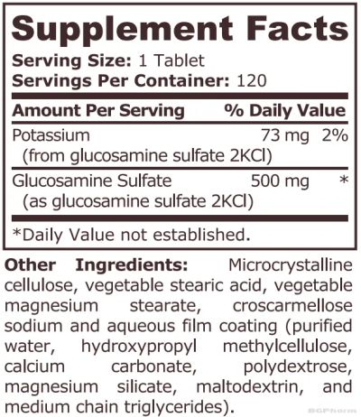 Глюкозамин сулфат 500 мг х 120 таблетки Pure Nutrition | Glucosamine Sulfate
