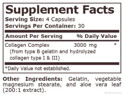 КОЛАГЕН Колагенови пептиди 120 мг х 120 капсули Pure Nutrition | Collagen Peptides