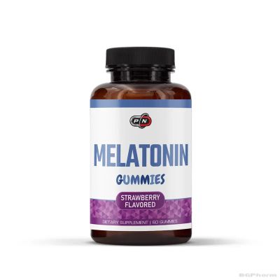Мелатонин 1 мг х 60 желирани таблетки с вкус на Ягода Pure Nutrition | Melatonin Gummies