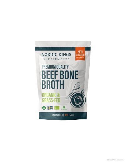 Телешки костен бульон неовкусен на прах 500 гр Nordic Kings | Beef Bone Broth