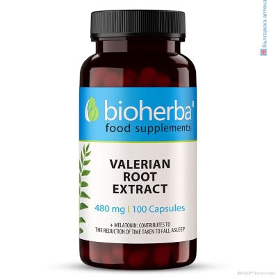 Валериана корен 480 мг х 100 капсули БИОХЕРБА | BIOHERBA Valerian Root